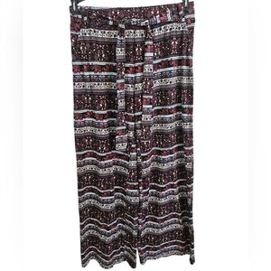 Joe B Joe Benbasset Boho Wide Leg Casual Pants Elephant Floral Print Sz L